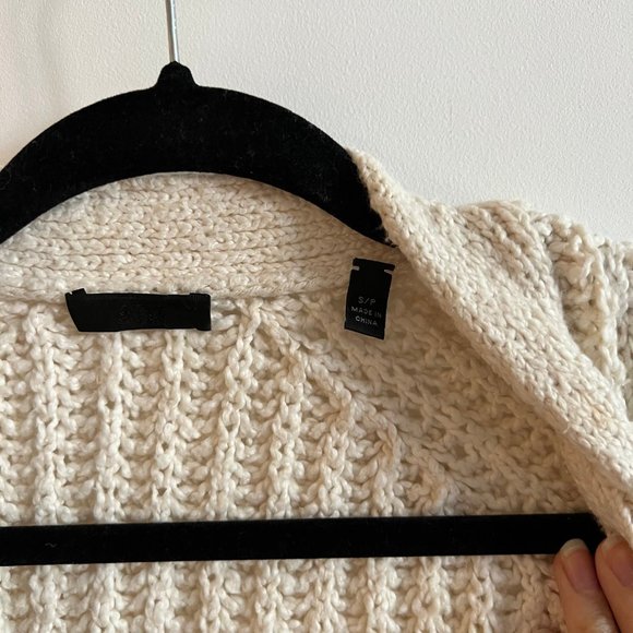 ATM Long Ivory Cream Chunky Oversized Knit Cotton Cardigan Small - Picture 5 of 8